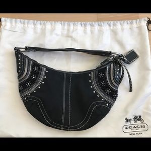 Coach Black Embroidered Hobo Bag No.G063-10482